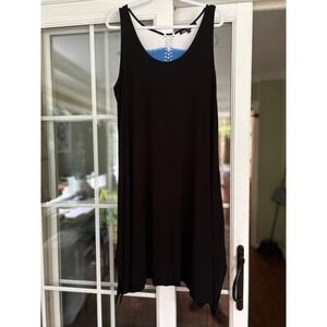 EUC Rock & Karma Dress Sz 3X Blue Black Ombre Handkerchief Hem Sleeveless